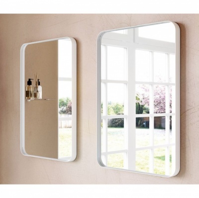 City  Rectangular Bathroom Mirror - White